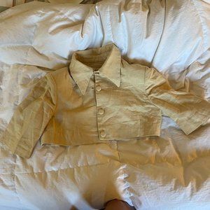 (2) Vivienne Hu Yellow Blazer Crop Top